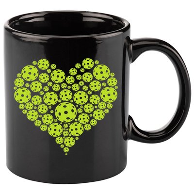 Pickleball Heart Professional Pickleball Game 11oz C Handle Ceramic Mug