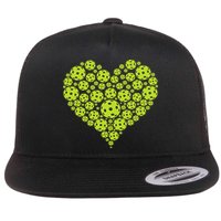 Pickleball Heart Professional Pickleball Game Flat Bill Trucker Hat