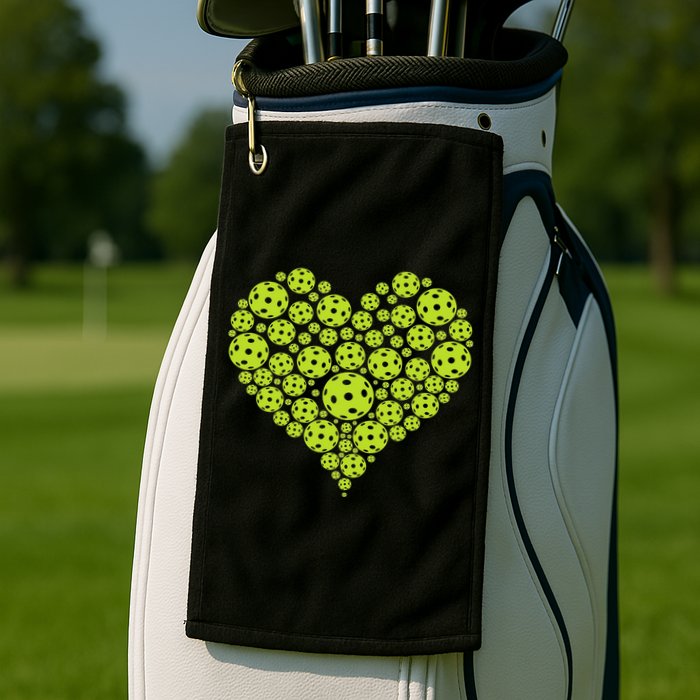 Pickleball Heart Professional Pickleball Game Golf Towel