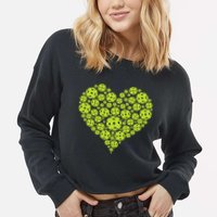 Pickleball Heart Professional Pickleball Game Cropped Pullover Crew