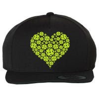 Pickleball Heart Professional Pickleball Game Wool Snapback Cap