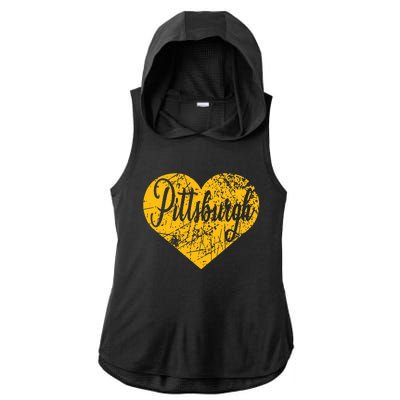 Pittsburgh Heart Ladies PosiCharge Tri-Blend Wicking Draft Hoodie Tank