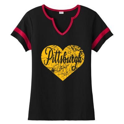 Pittsburgh Heart Ladies Halftime Notch Neck Tee