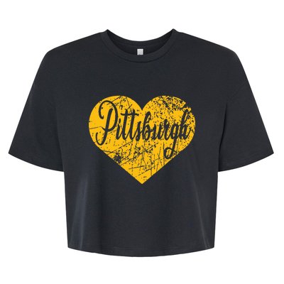 Pittsburgh Heart Bella+Canvas Jersey Crop Tee