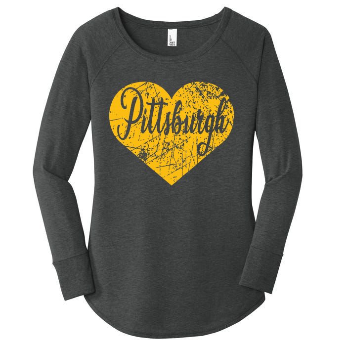 Pittsburgh Heart Women's Perfect Tri Tunic Long Sleeve Shirt