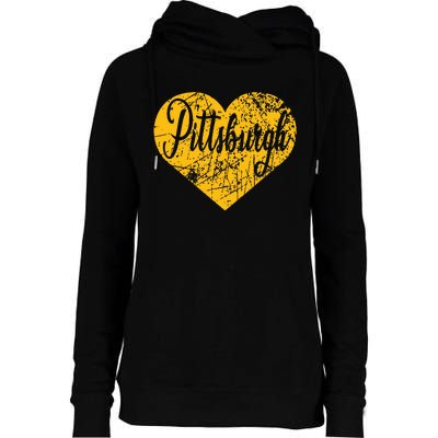 Pittsburgh Heart Womens Funnel Neck Pullover Hood