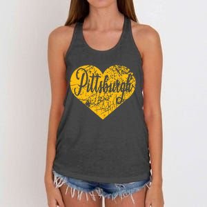 Pittsburgh Heart Women's Knotted Racerback Tank