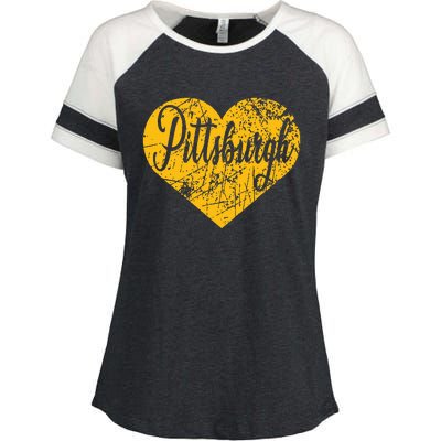 Pittsburgh Heart Enza Ladies Jersey Colorblock Tee