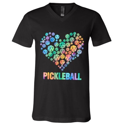 Pickleball Heartpickleball V-Neck T-Shirt