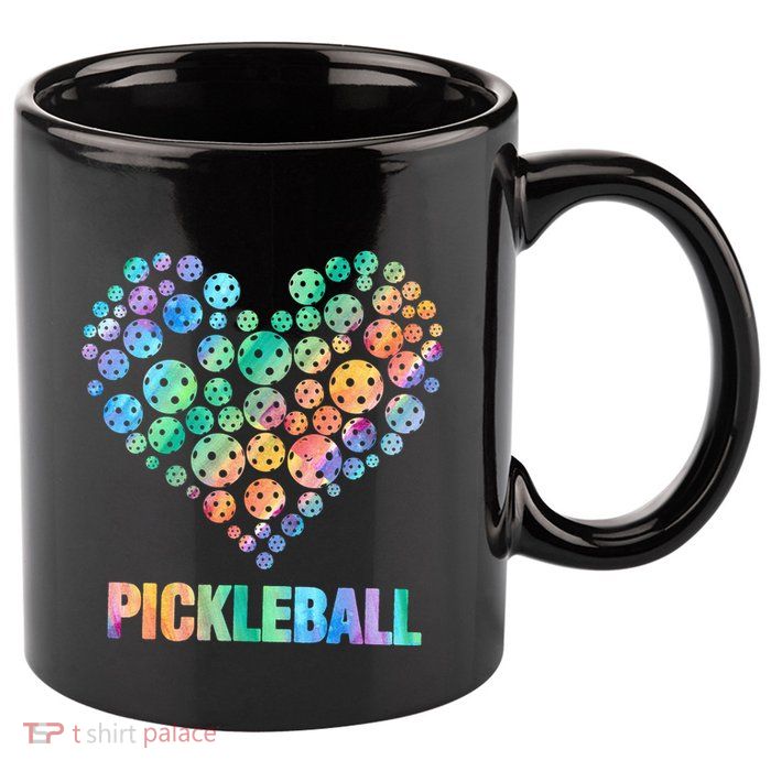 Pickleball Heartpickleball 11oz C Handle Ceramic Mug