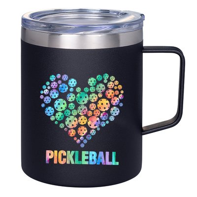 Pickleball Heartpickleball 12oz Stainless Steel Coffee Mug