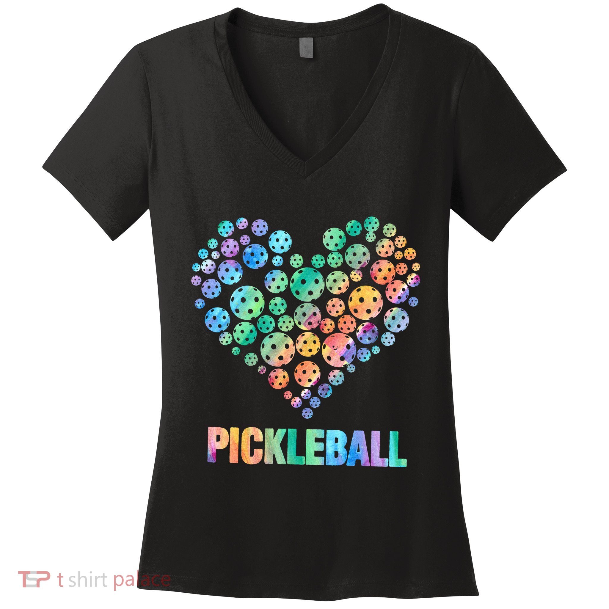 Pickleball Heartpickleball Women's V-Neck T-Shirt