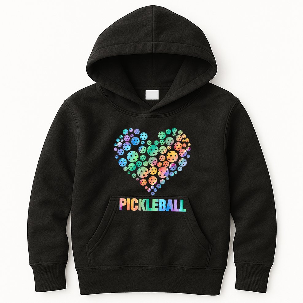 Pickleball Heartpickleball Kids Hoodie