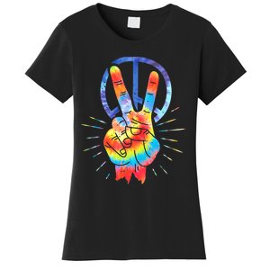 Peace Hand Peace Sign Tie Dye Women's T-Shirt