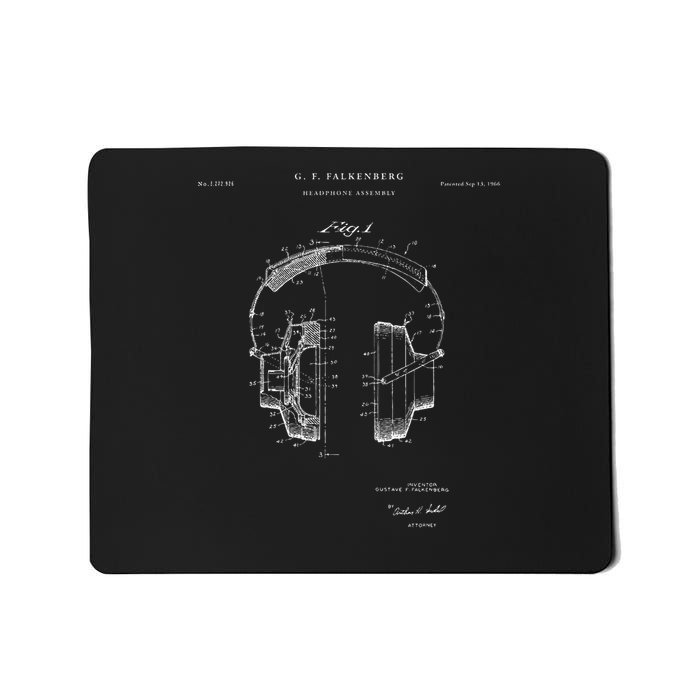 Patens Headphone Patent Music For & Mousepad