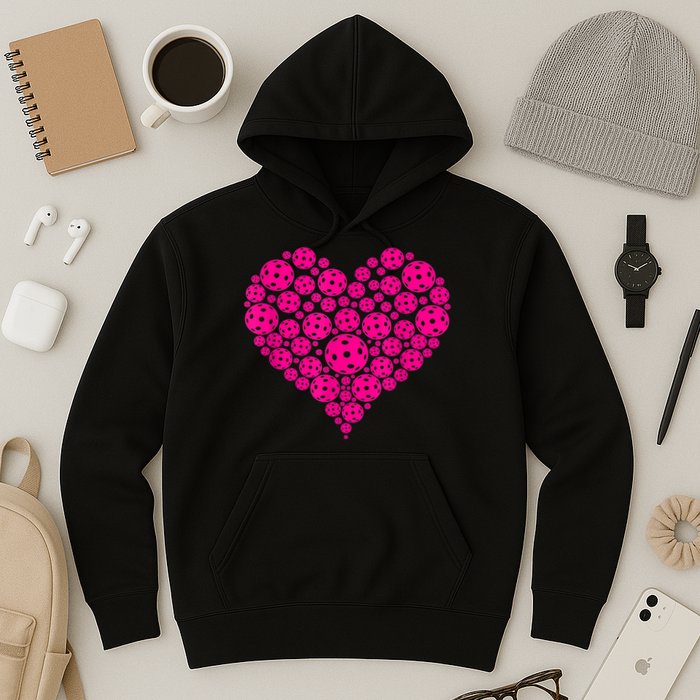 Pickleball Heart Pickleball Game Marker Players Hoodie