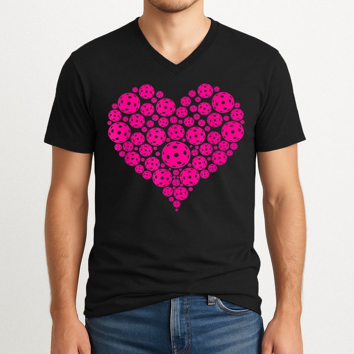 Pickleball Heart Pickleball Game Marker Players V-Neck T-Shirt