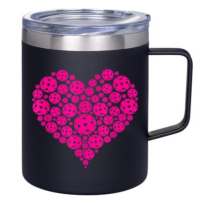 Pickleball Heart Pickleball Game Marker Players 12oz Stainless Steel Coffee Mug