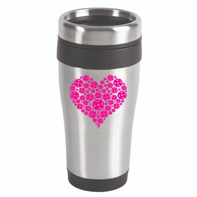 Pickleball Heart Pickleball Game Marker Players 16oz Travel Tumbler
