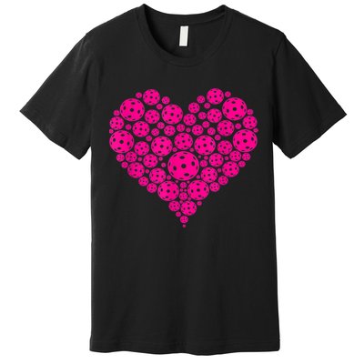 Pickleball Heart Pickleball Game Marker Players Premium T-Shirt