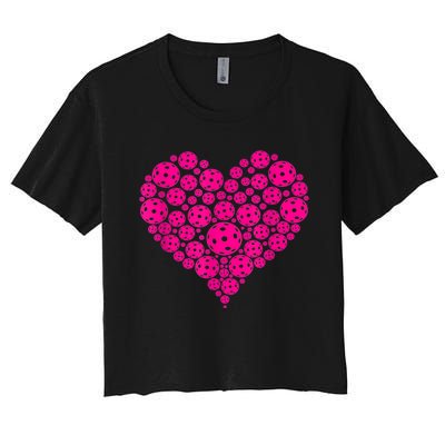 Pickleball Heart Pickleball Game Marker Players Women's Crop Top Tee