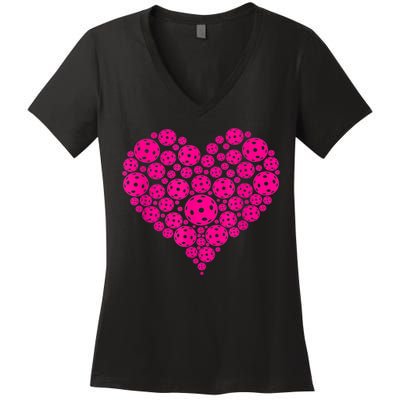 Pickleball Heart Pickleball Game Marker Players Women's V-Neck T-Shirt