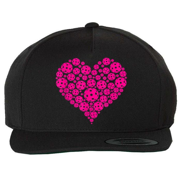 Pickleball Heart Pickleball Game Marker Players Wool Snapback Cap