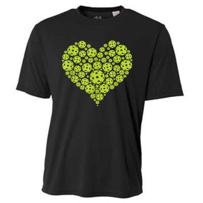 Pickleball Heart Professional Pickleball Game Players Cooling Performance Crew T-Shirt