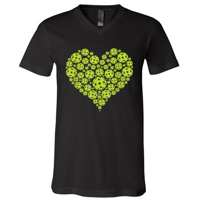 Pickleball Heart Professional Pickleball Game Players V-Neck T-Shirt