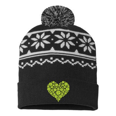 Pickleball Heart Professional Pickleball Game Players USA-Made Snowflake Beanie