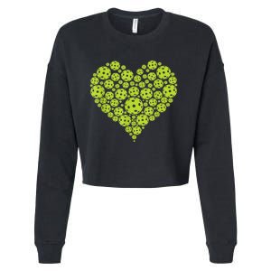 Pickleball Heart Professional Pickleball Game Players Cropped Pullover Crew