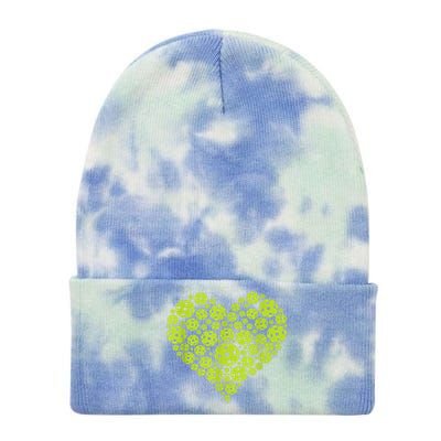 Pickleball Heart Professional Pickleball Game Players Tie Dye 12in Knit Beanie