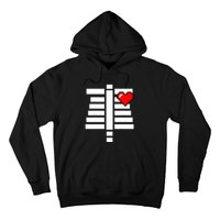 Pixelated Heart Pixel Skeleton Costume Halloween Gaming Hoodie