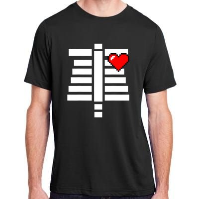 Pixelated Heart Pixel Skeleton Costume Halloween Gaming Adult ChromaSoft Performance T-Shirt