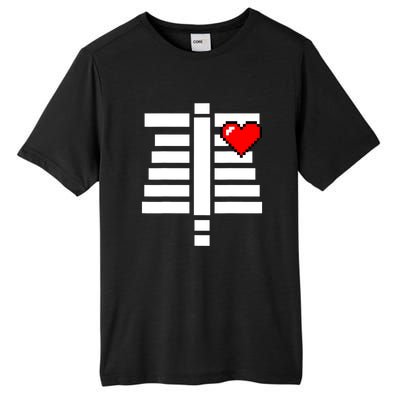 Pixelated Heart Pixel Skeleton Costume Halloween Gaming Tall Fusion ChromaSoft Performance T-Shirt