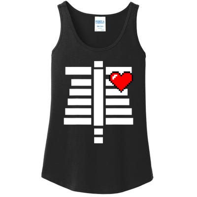 Pixelated Heart Pixel Skeleton Costume Halloween Gaming Ladies Essential Tank