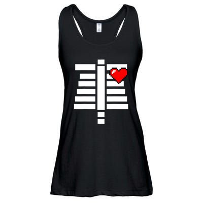 Pixelated Heart Pixel Skeleton Costume Halloween Gaming Ladies Essential Flowy Tank