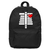 Pixelated Heart Pixel Skeleton Costume Halloween Gaming 16 in Basic Backpack