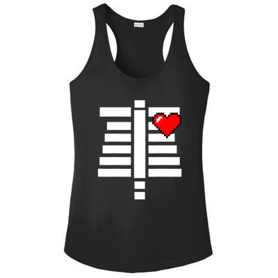 Pixelated Heart Pixel Skeleton Costume Halloween Gaming Ladies PosiCharge Competitor Racerback Tank