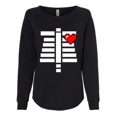 Pixelated Heart Pixel Skeleton Costume Halloween Gaming Womens California Wash Sweatshirt