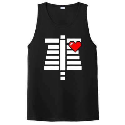 Pixelated Heart Pixel Skeleton Costume Halloween Gaming PosiCharge Competitor Tank