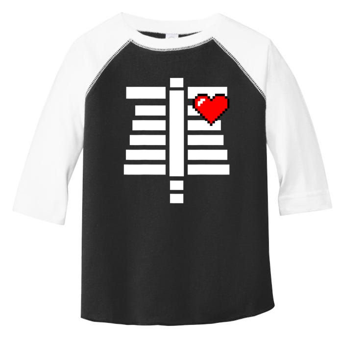 Pixelated Heart Pixel Skeleton Costume Halloween Gaming Toddler Fine Jersey T-Shirt