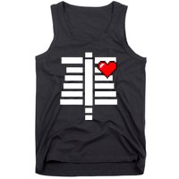 Pixelated Heart Pixel Skeleton Costume Halloween Gaming Tank Top