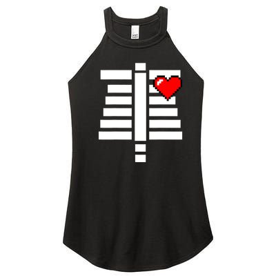 Pixelated Heart Pixel Skeleton Costume Halloween Gaming Women's Perfect Tri Rocker Tank