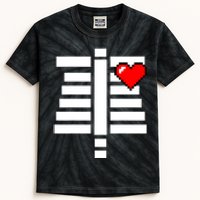 Pixelated Heart Pixel Skeleton Costume Halloween Gaming Kids Tie-Dye T-Shirt