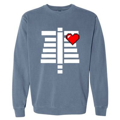 Pixelated Heart Pixel Skeleton Costume Halloween Gaming Garment-Dyed Sweatshirt