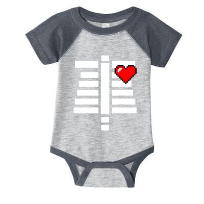 Pixelated Heart Pixel Skeleton Costume Halloween Gaming Infant Baby Jersey Bodysuit