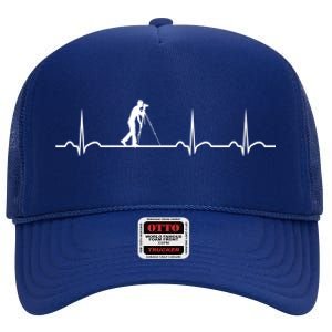 Photography Heartbeat Photographer Meaningful Gift High Crown Mesh Back Trucker Hat