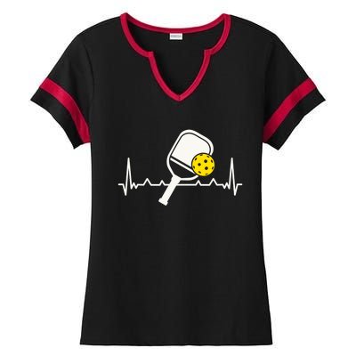 Pickleball Heartbeat Paddleball Gift Racket Singles Doubles Sport Gift Ladies Halftime Notch Neck Tee