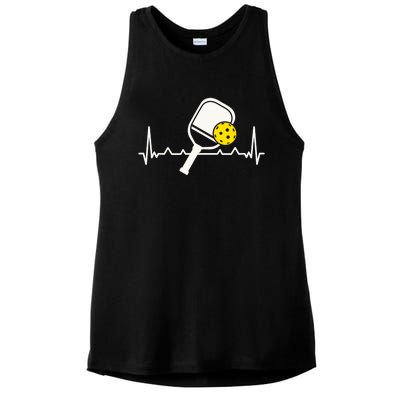 Pickleball Heartbeat Paddleball Gift Racket Singles Doubles Sport Gift Ladies PosiCharge Tri-Blend Wicking Tank